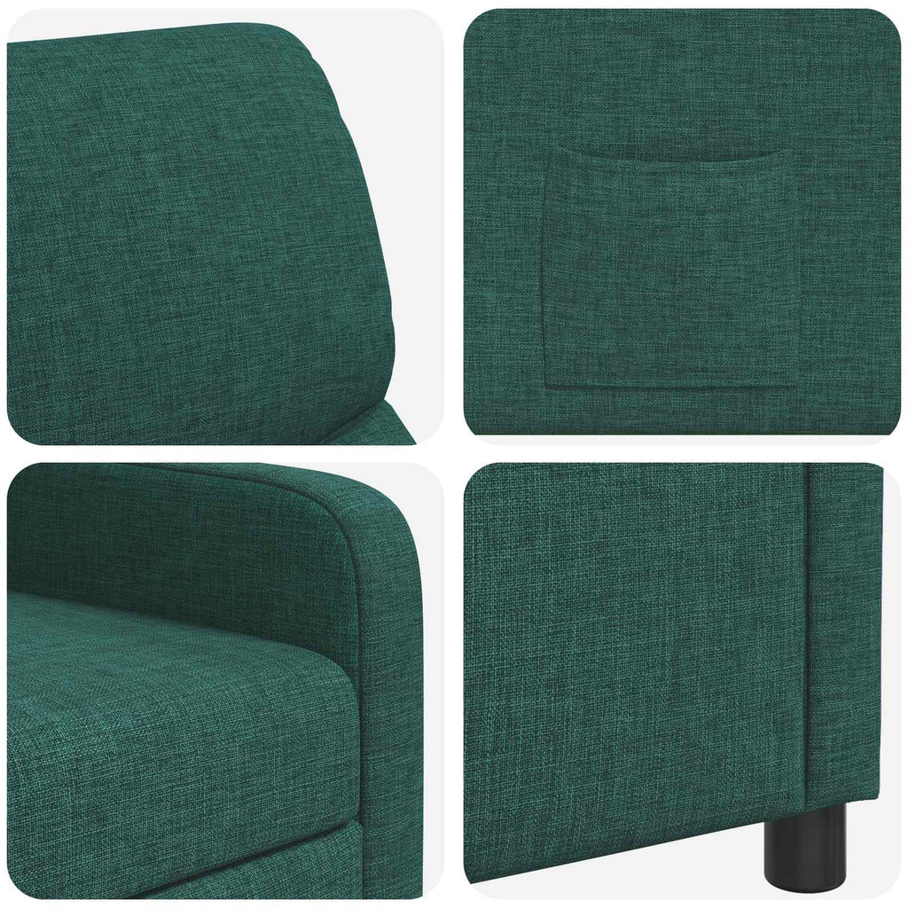 vidaXL Fotel recliner Ciemnozielony tkanina