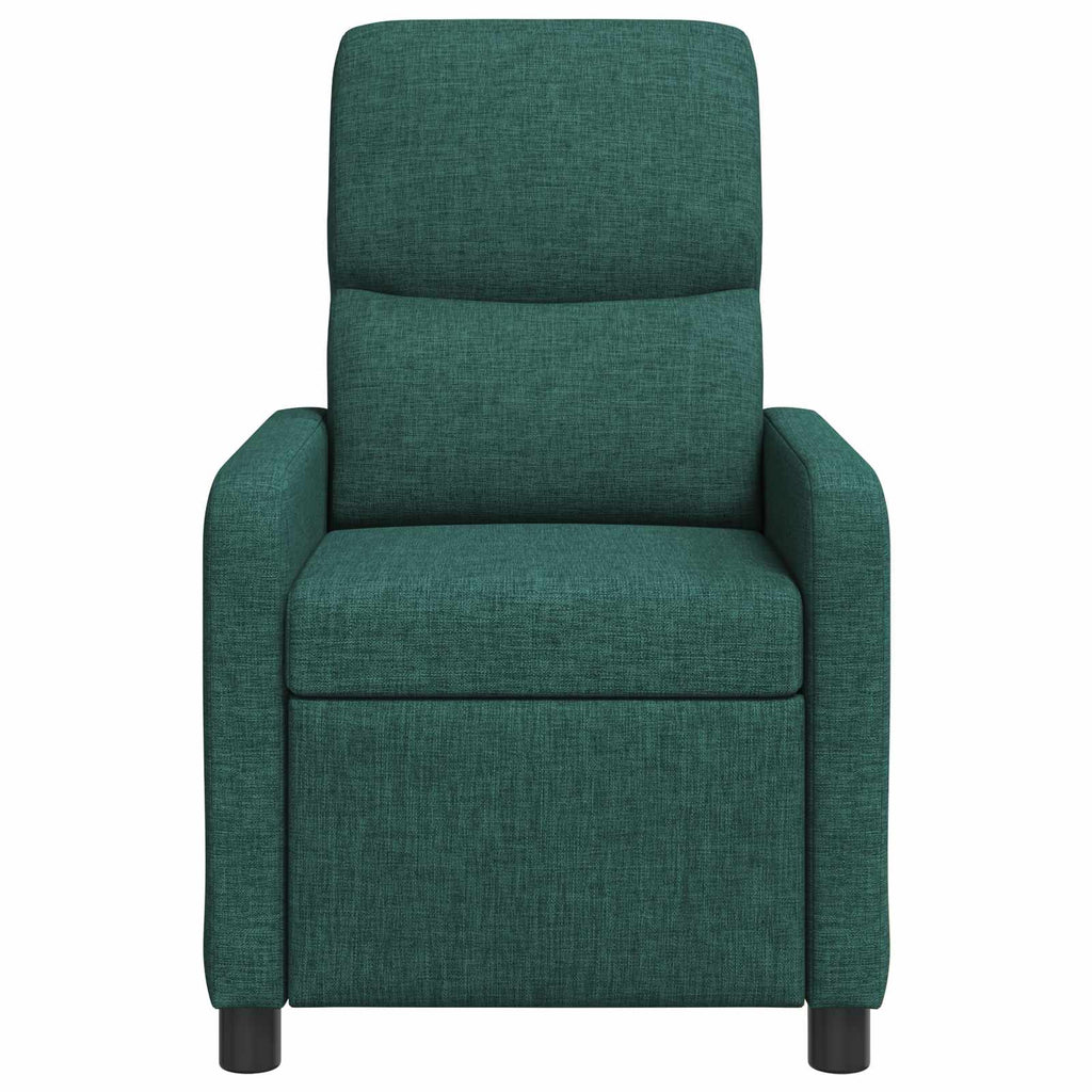vidaXL Fotel recliner Ciemnozielony tkanina