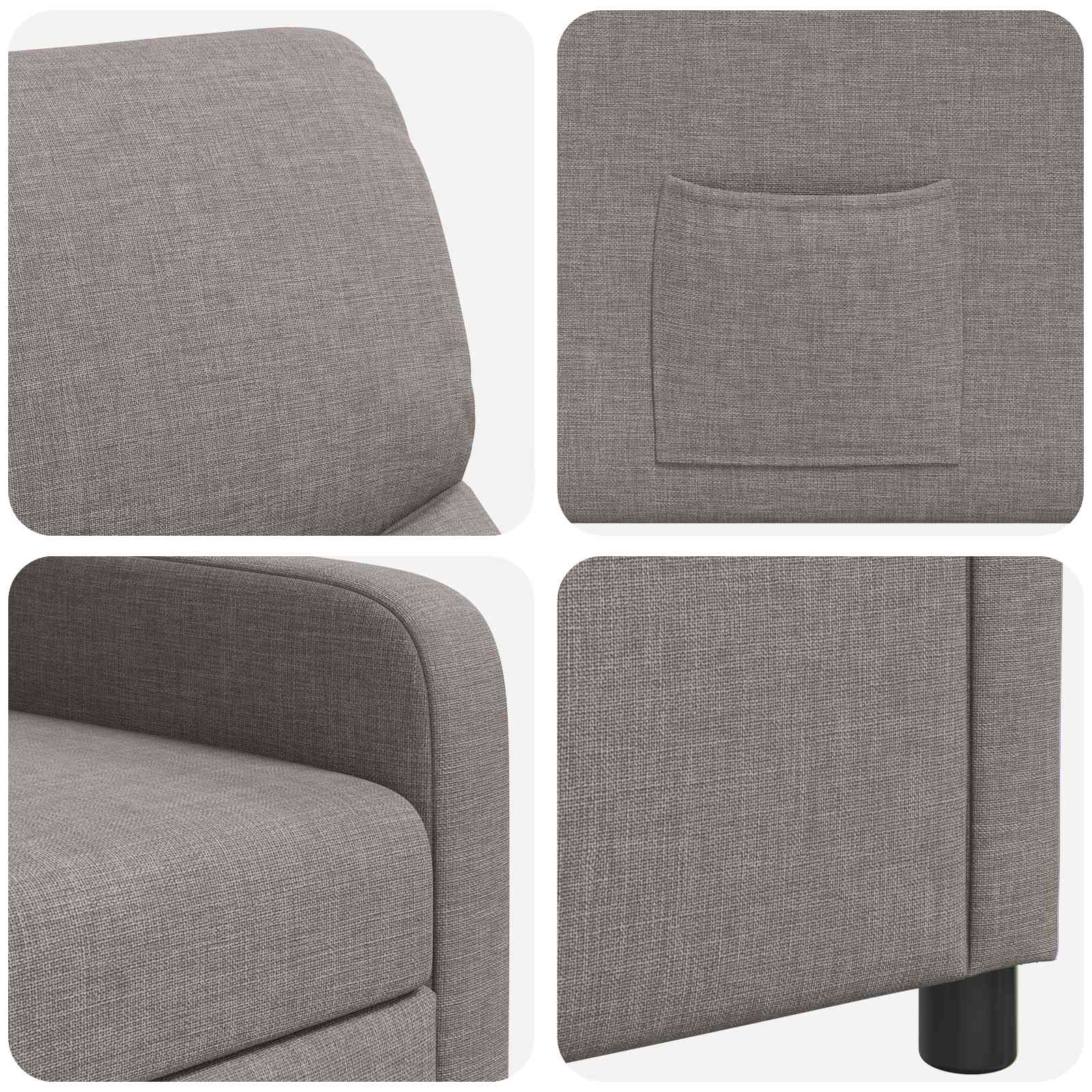 vidaXL Fotel recliner Ciemnoszary