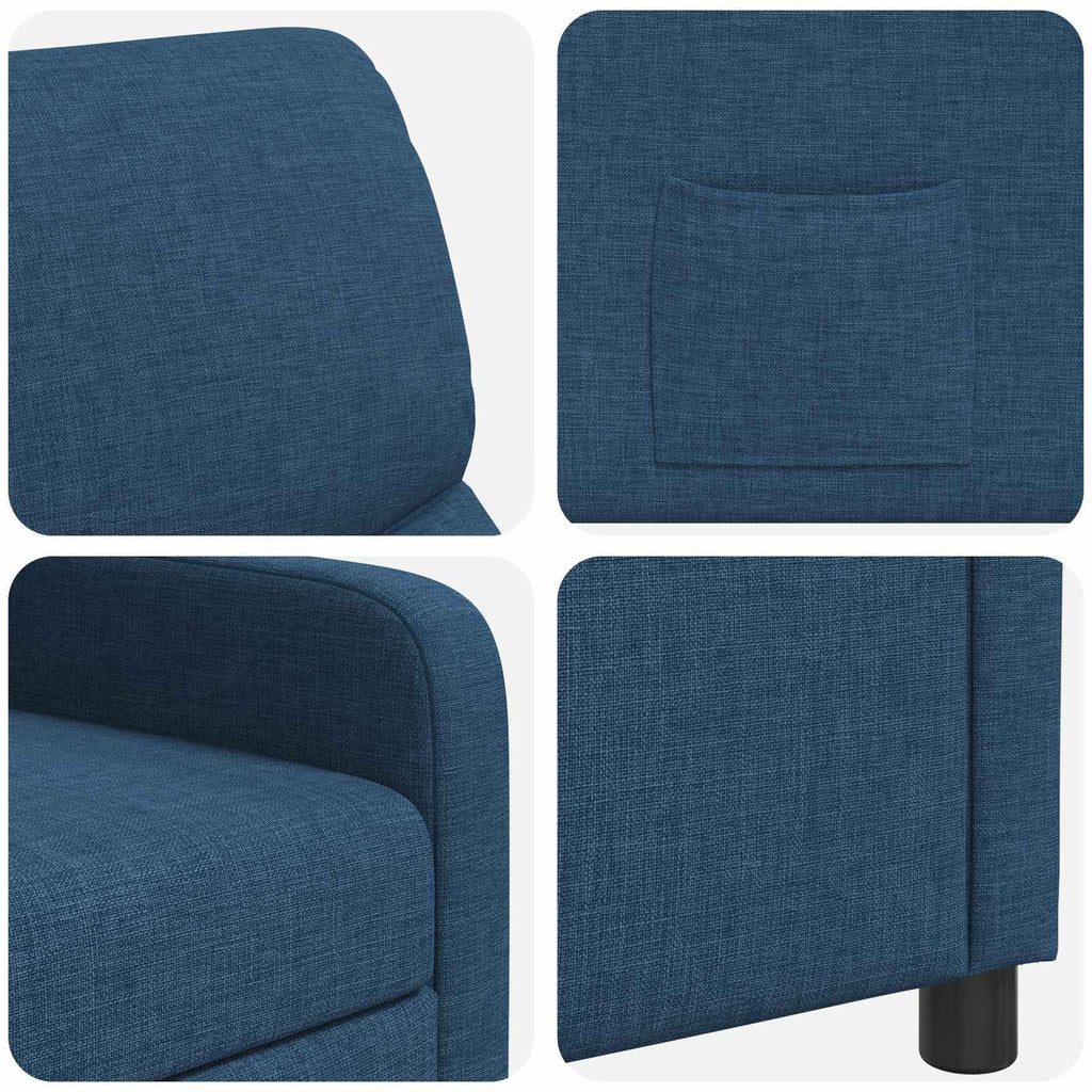 vidaXL Fotel recliner niebieski tkanina