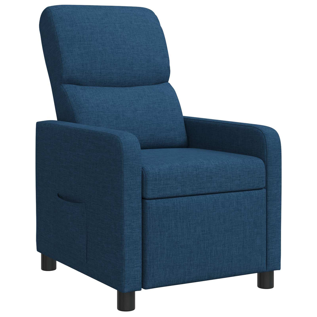 vidaXL Fotel recliner niebieski tkanina