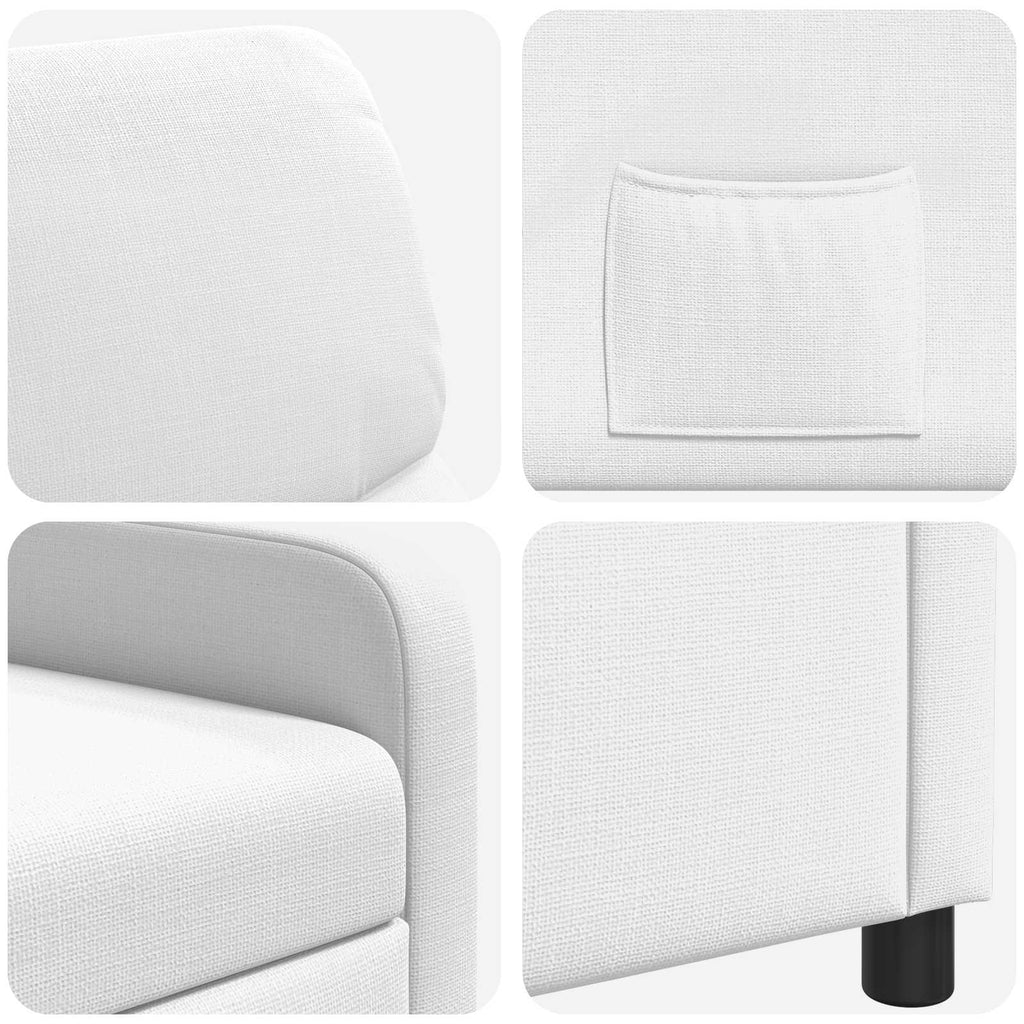 vidaXL Fotel recliner Biały tkanina