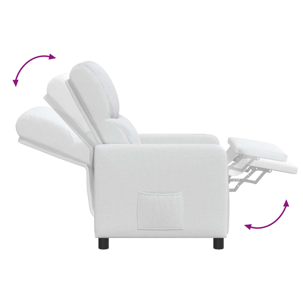 vidaXL Fotel recliner Biały tkanina