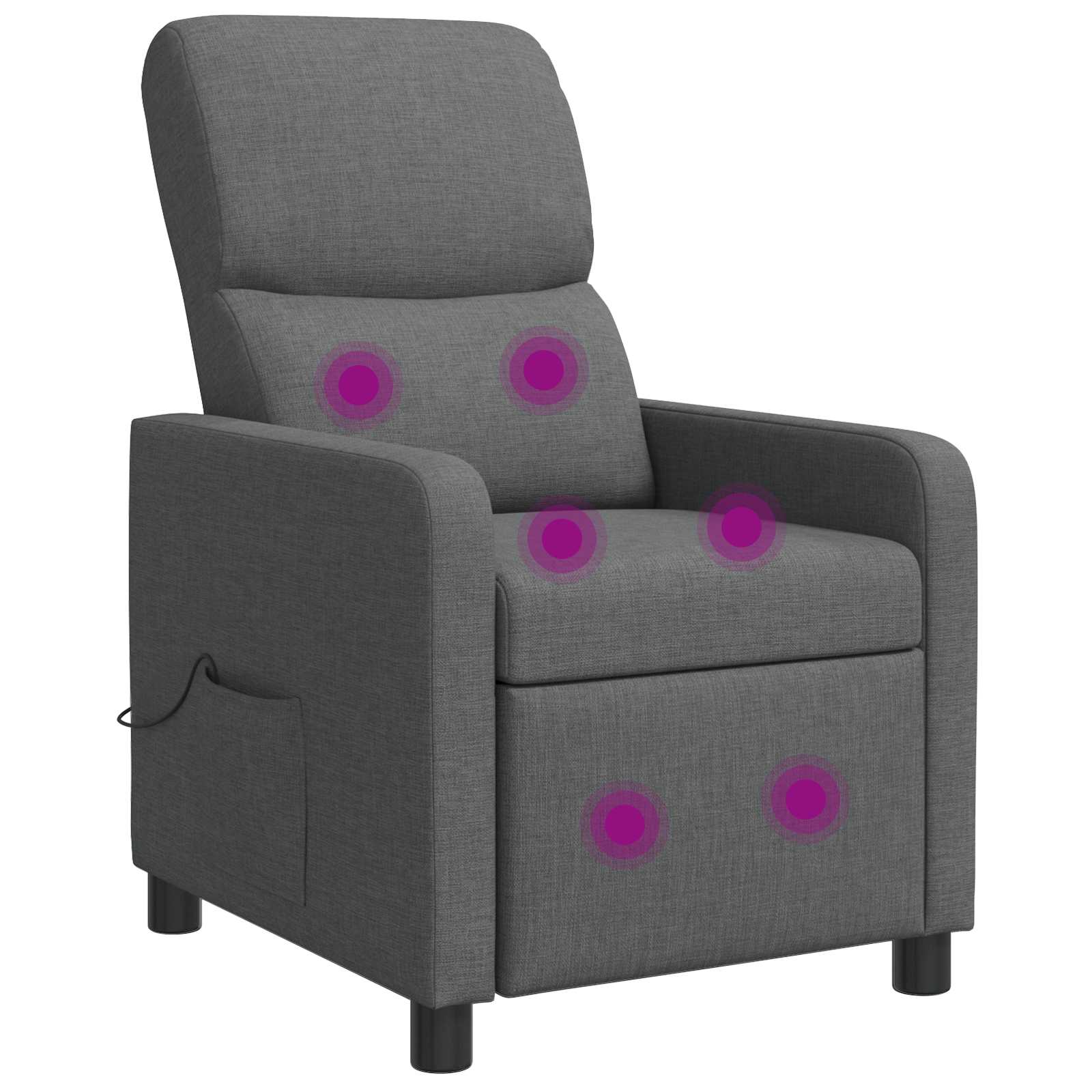 vidaXL Fotel masujący ciemnoszary tkanina