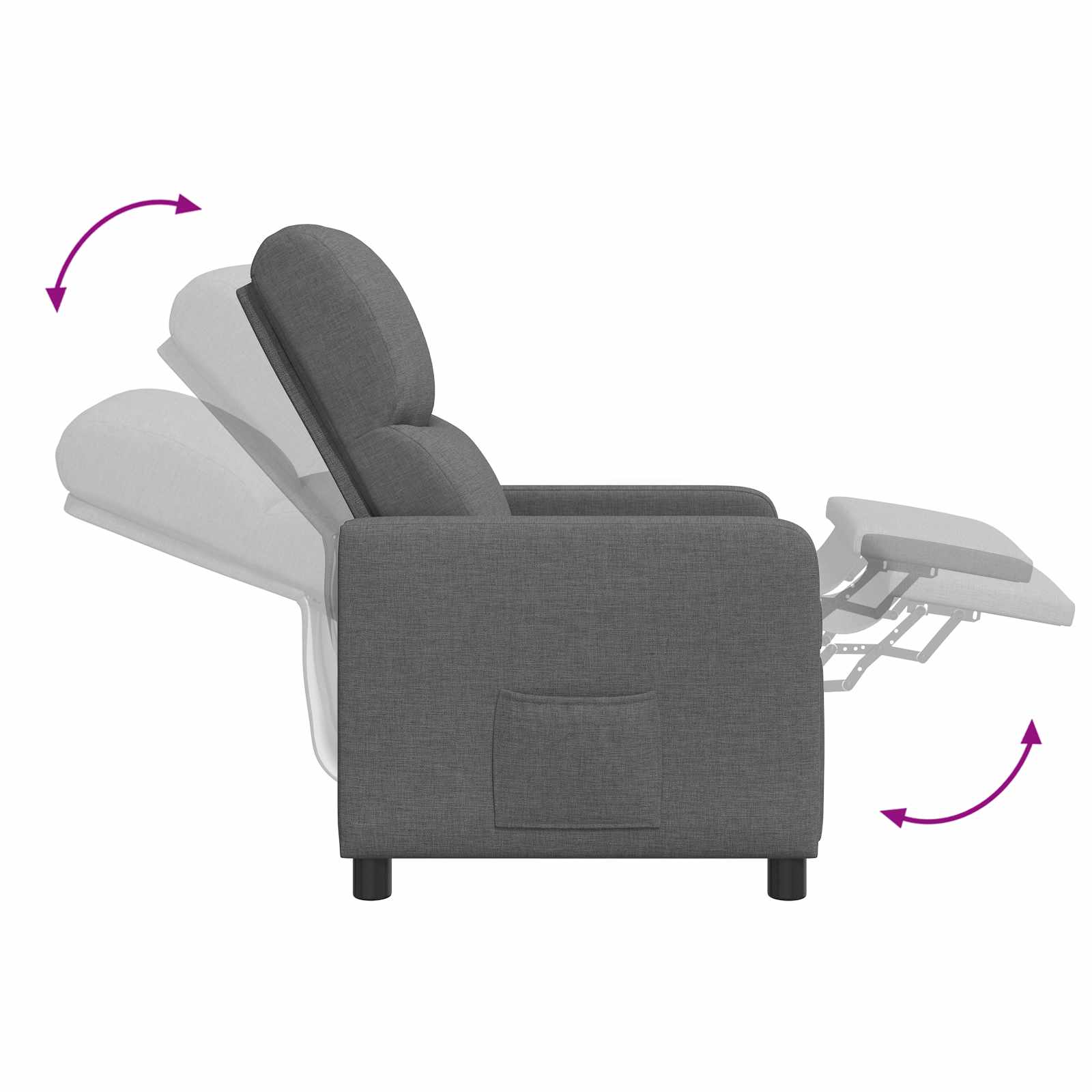 vidaXL Fotel masujący ciemnoszary tkanina