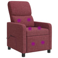vidaXL Fotel recliner Czerwone wino tkanina