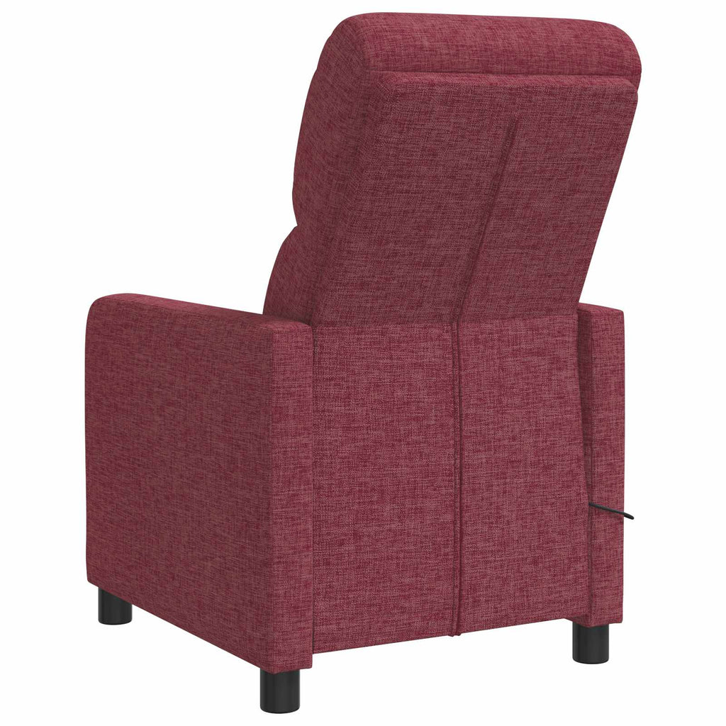 vidaXL Fotel recliner Czerwone wino tkanina