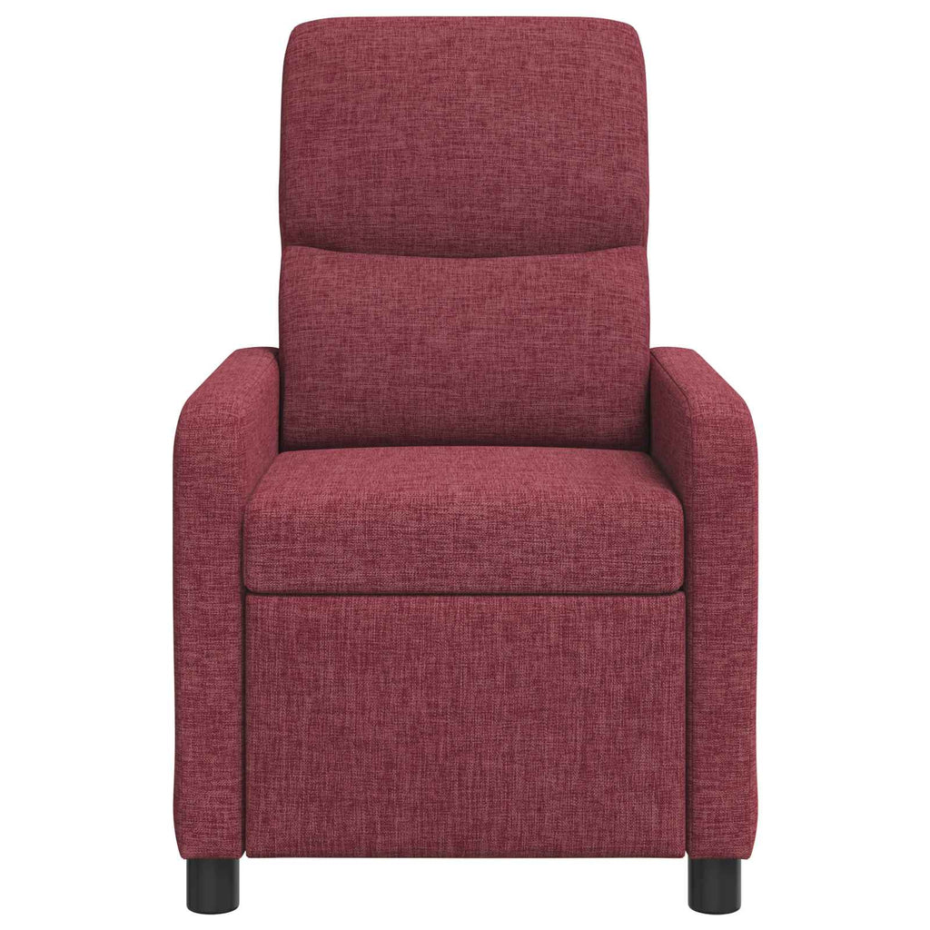 vidaXL Fotel recliner Czerwone wino tkanina