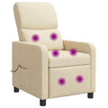 vidaXL Fotel recliner kremowy tkanina