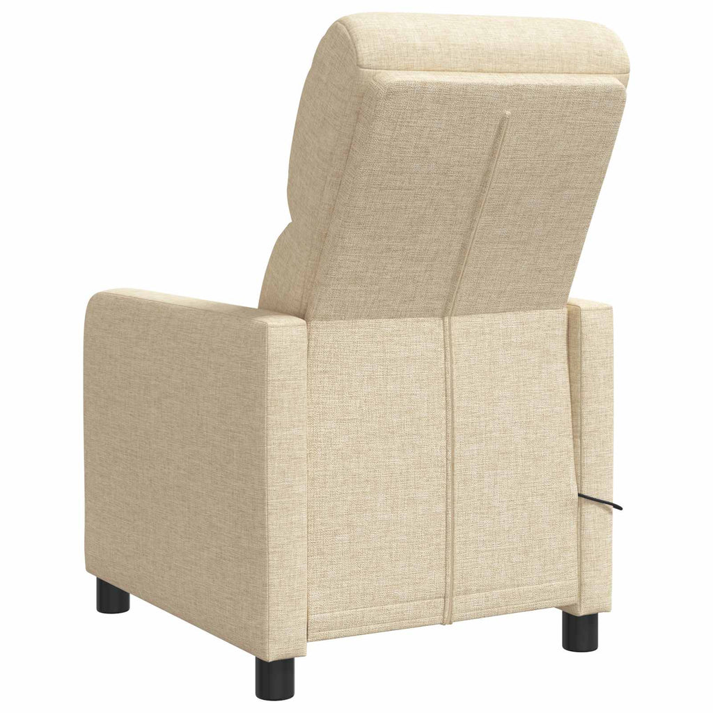 vidaXL Fotel recliner kremowy tkanina