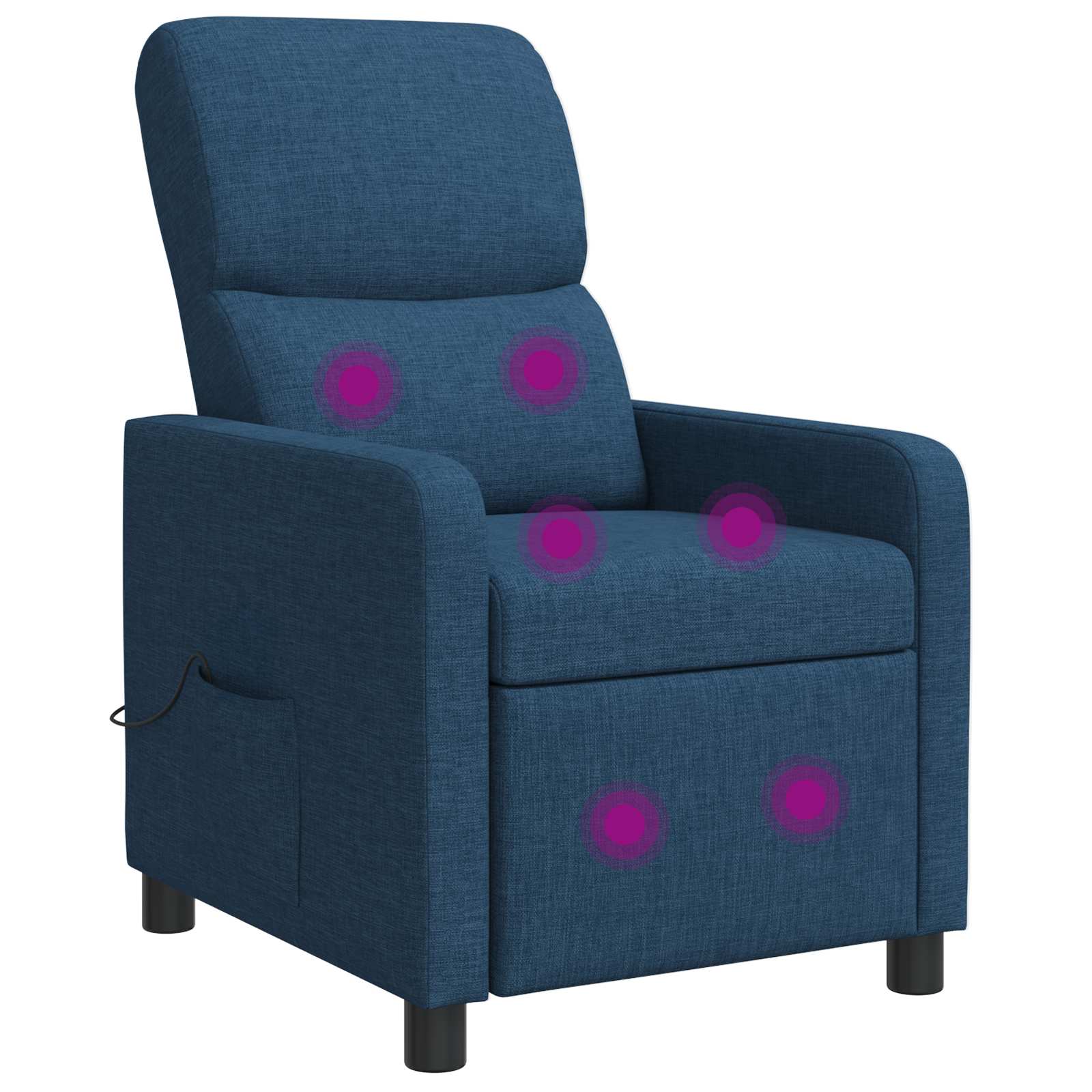 vidaXL Fotel recliner niebieski tkanina