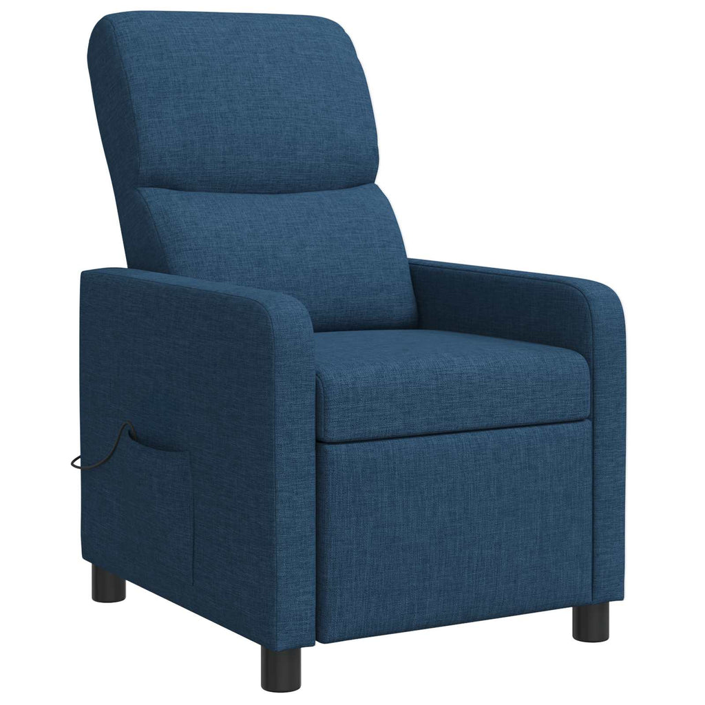 vidaXL Fotel recliner niebieski tkanina