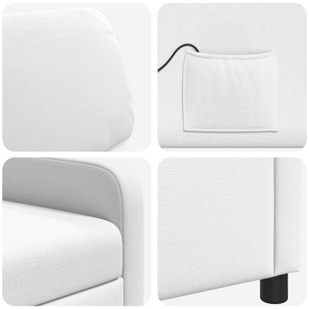 vidaXL Fotel recliner Biały tkanina