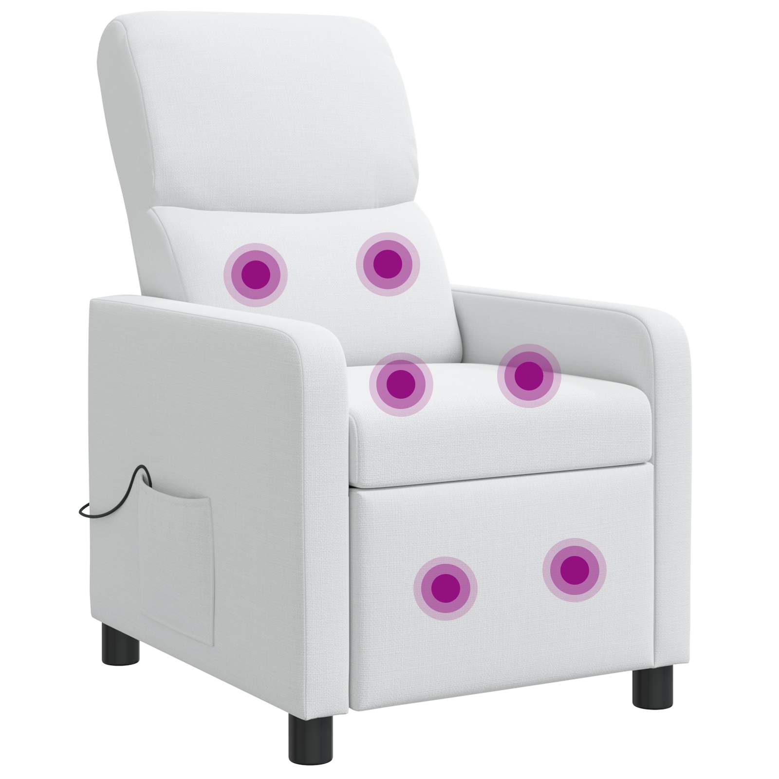 vidaXL Fotel recliner Biały tkanina
