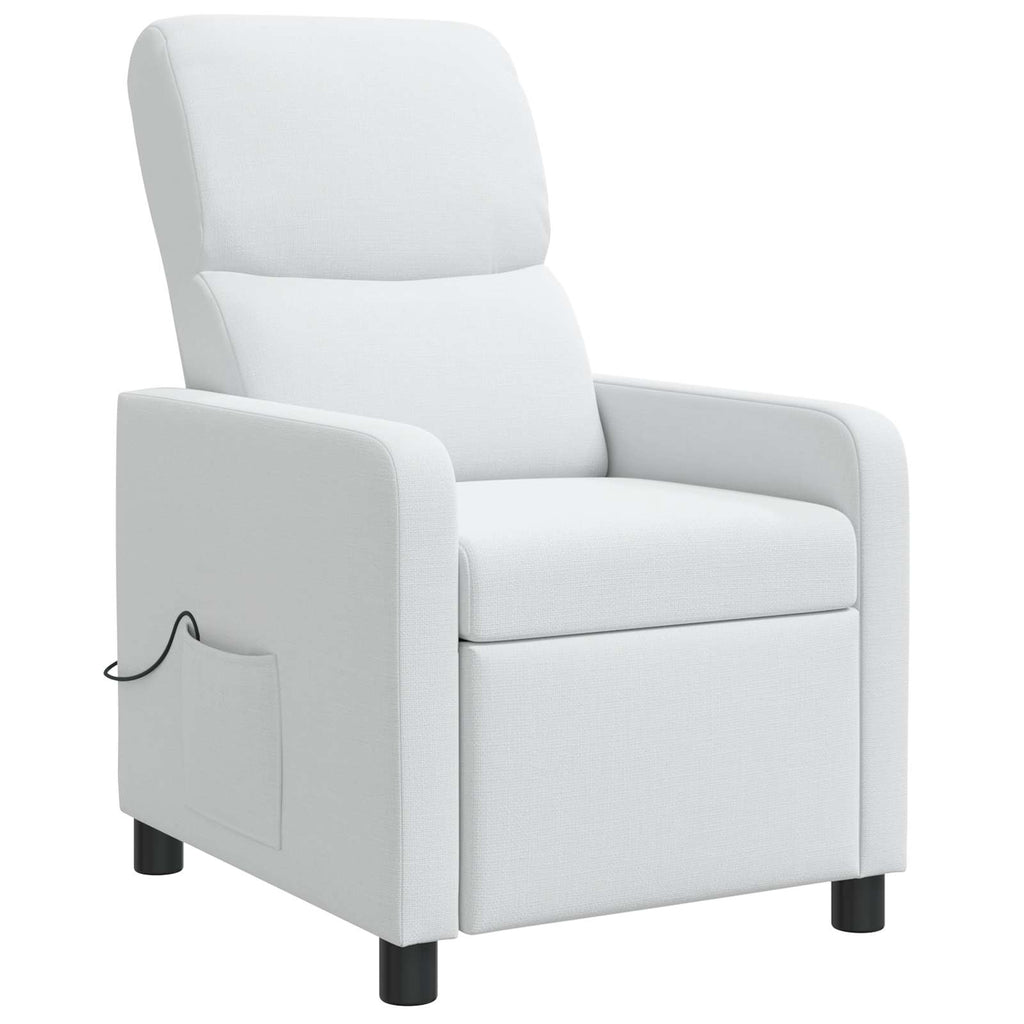 vidaXL Fotel recliner Biały tkanina