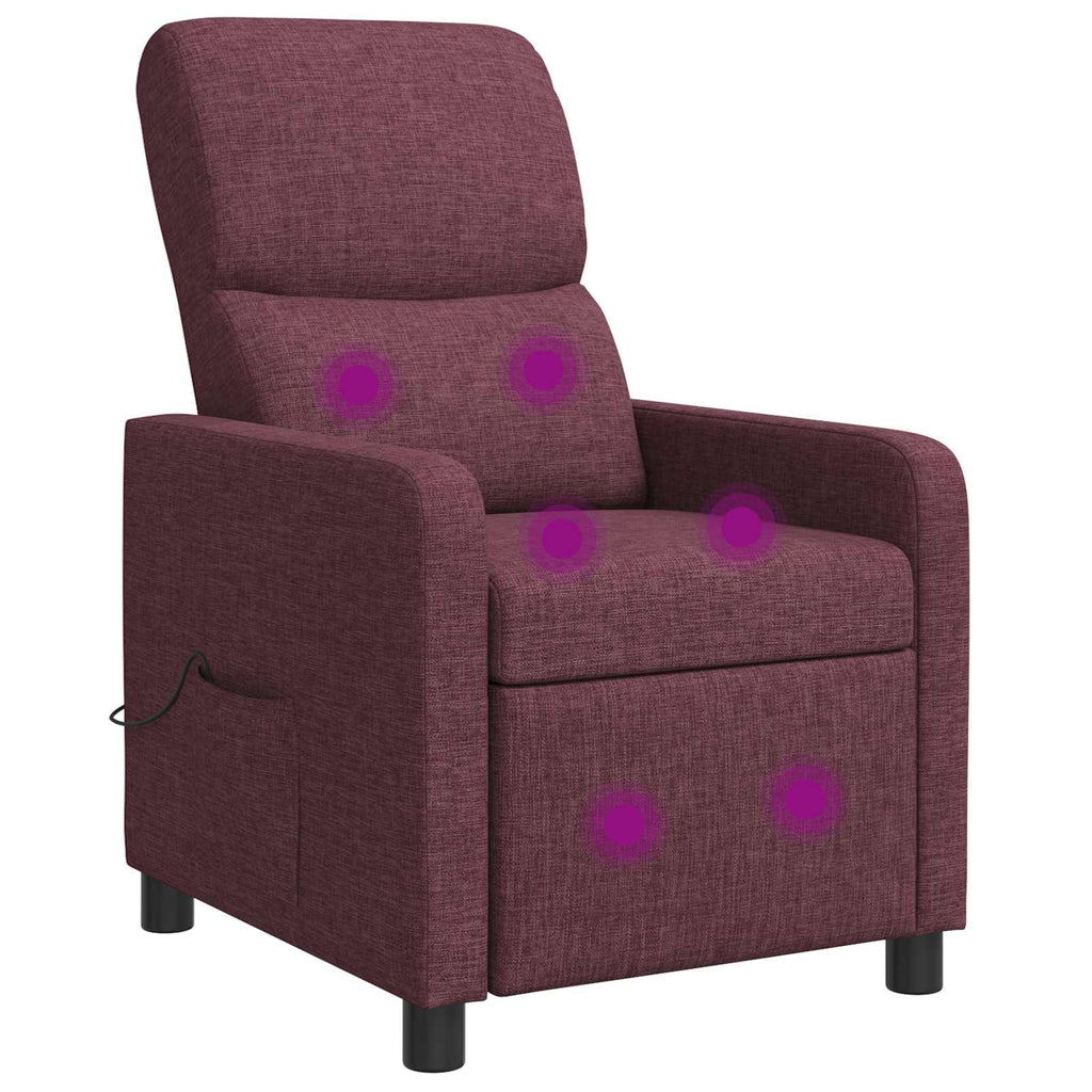 vidaXL Fotel recliner Fioletowy tkanina