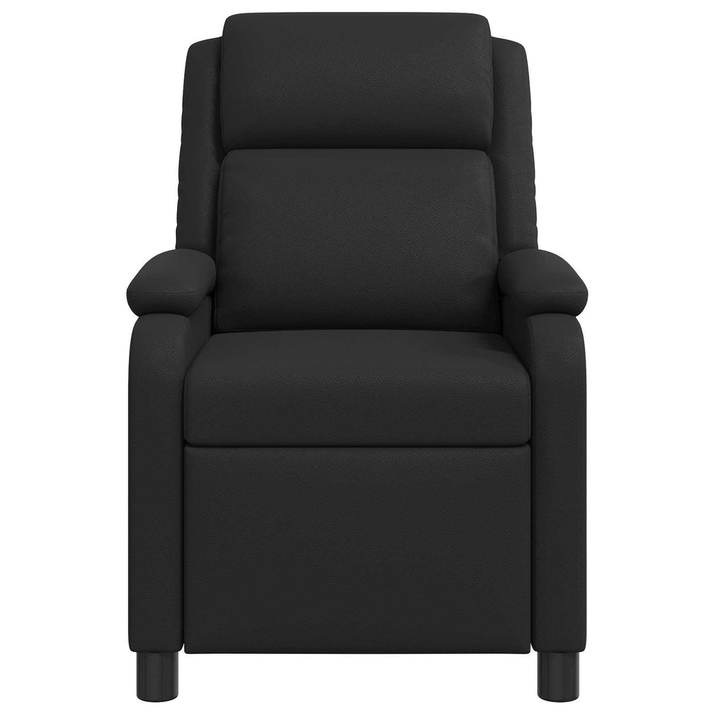 vidaXL Fotel recliner Czarny Ekoskóra