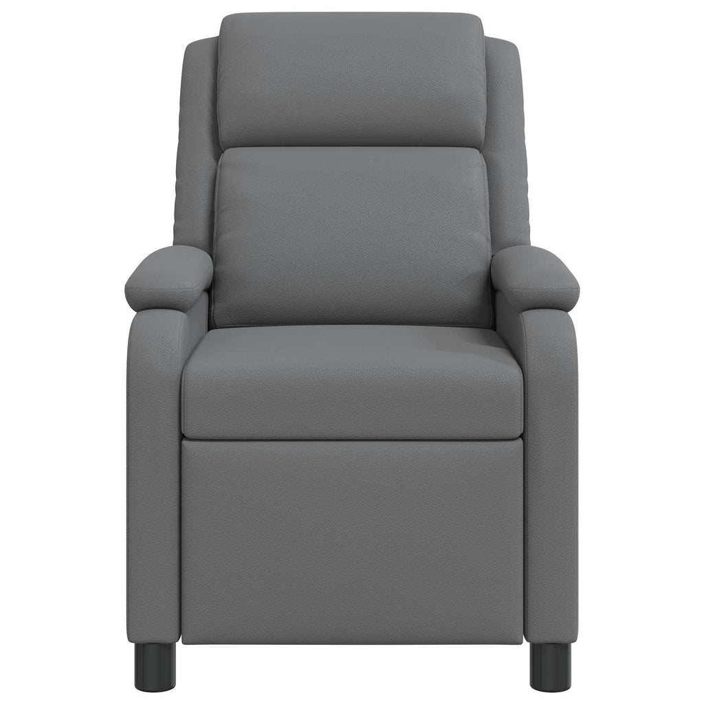 vidaXL Fotel recliner Szary Ekoskóra