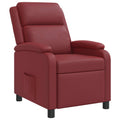 vidaXL Fotel recliner Czerwone wino Ekoskóra