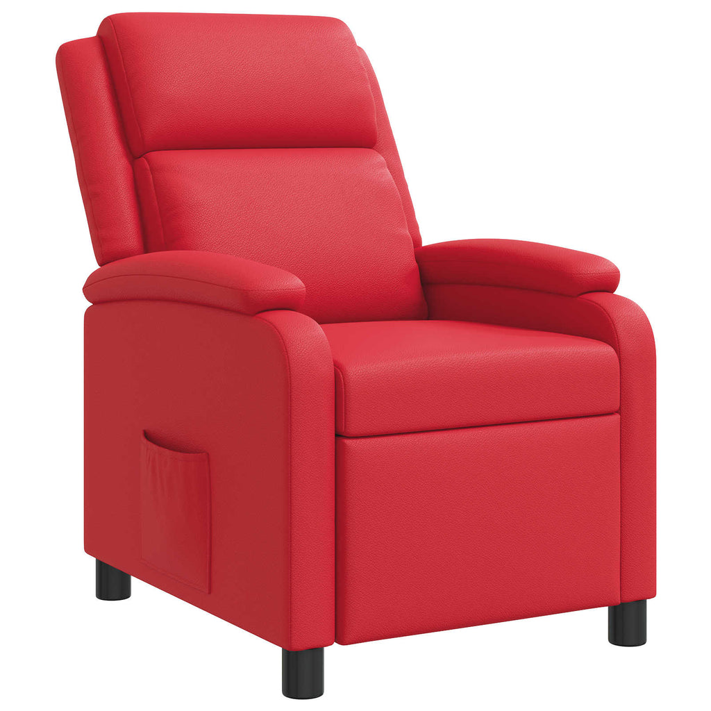 vidaXL Fotel recliner czerwony Ekoskóra