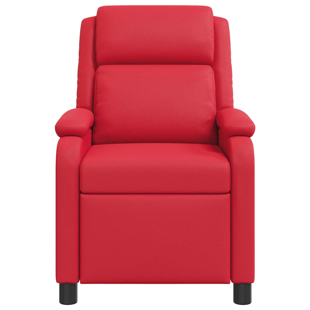 vidaXL Fotel recliner czerwony Ekoskóra