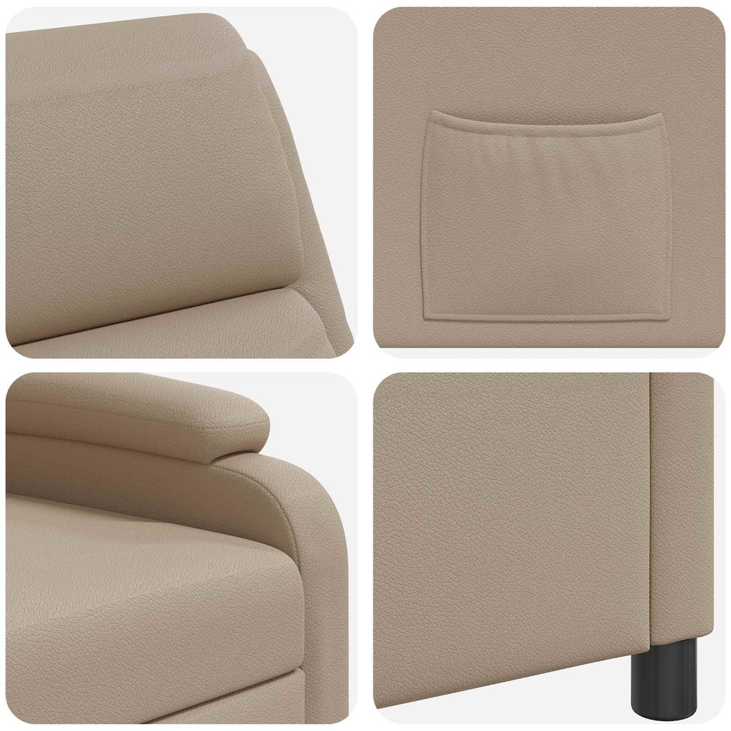 vidaXL Fotel recliner Cappuccino Ekoskóra