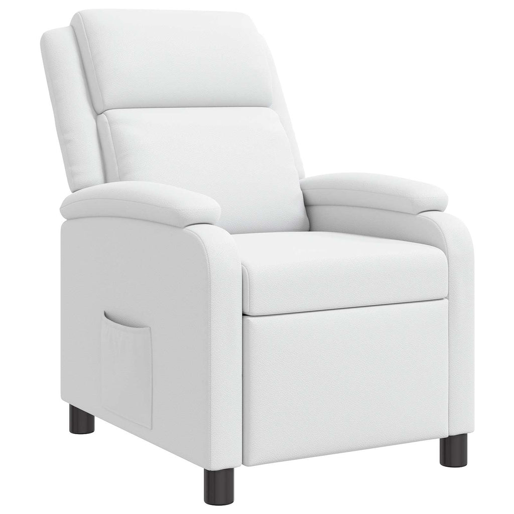 vidaXL Fotel recliner Biały Ekoskóra