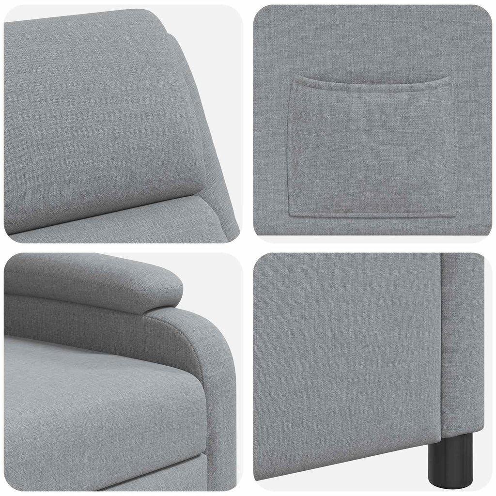 vidaXL Fotel recliner jasnoszary tkanina