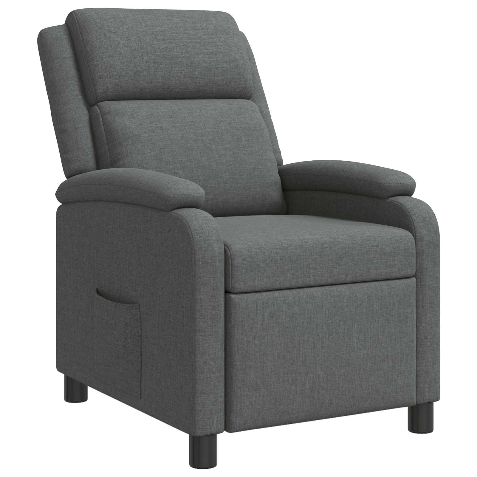 vidaXL Fotel recliner ciemnoszary tkanina