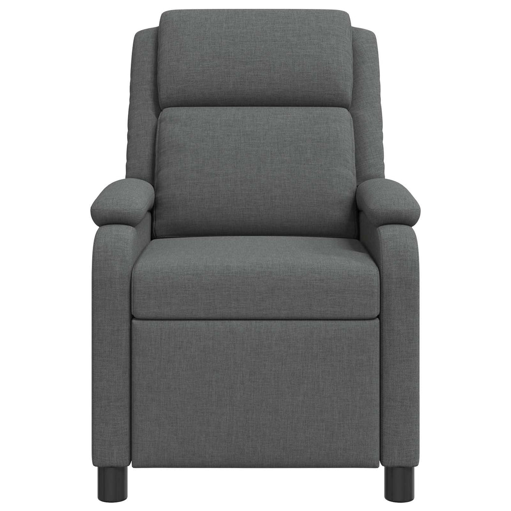 vidaXL Fotel recliner ciemnoszary tkanina