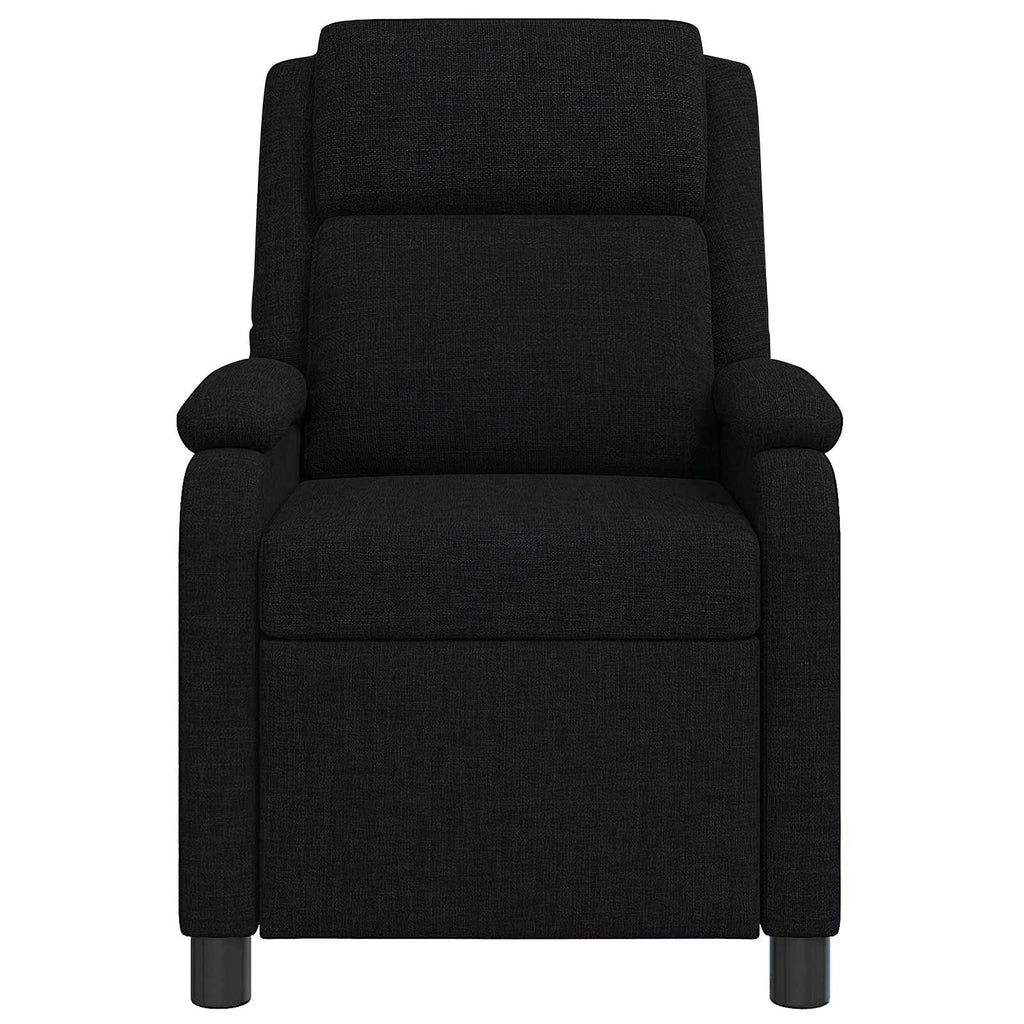 vidaXL Fotel recliner Czarny tkanina