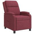 vidaXL Fotel recliner Czerwone wino tkanina