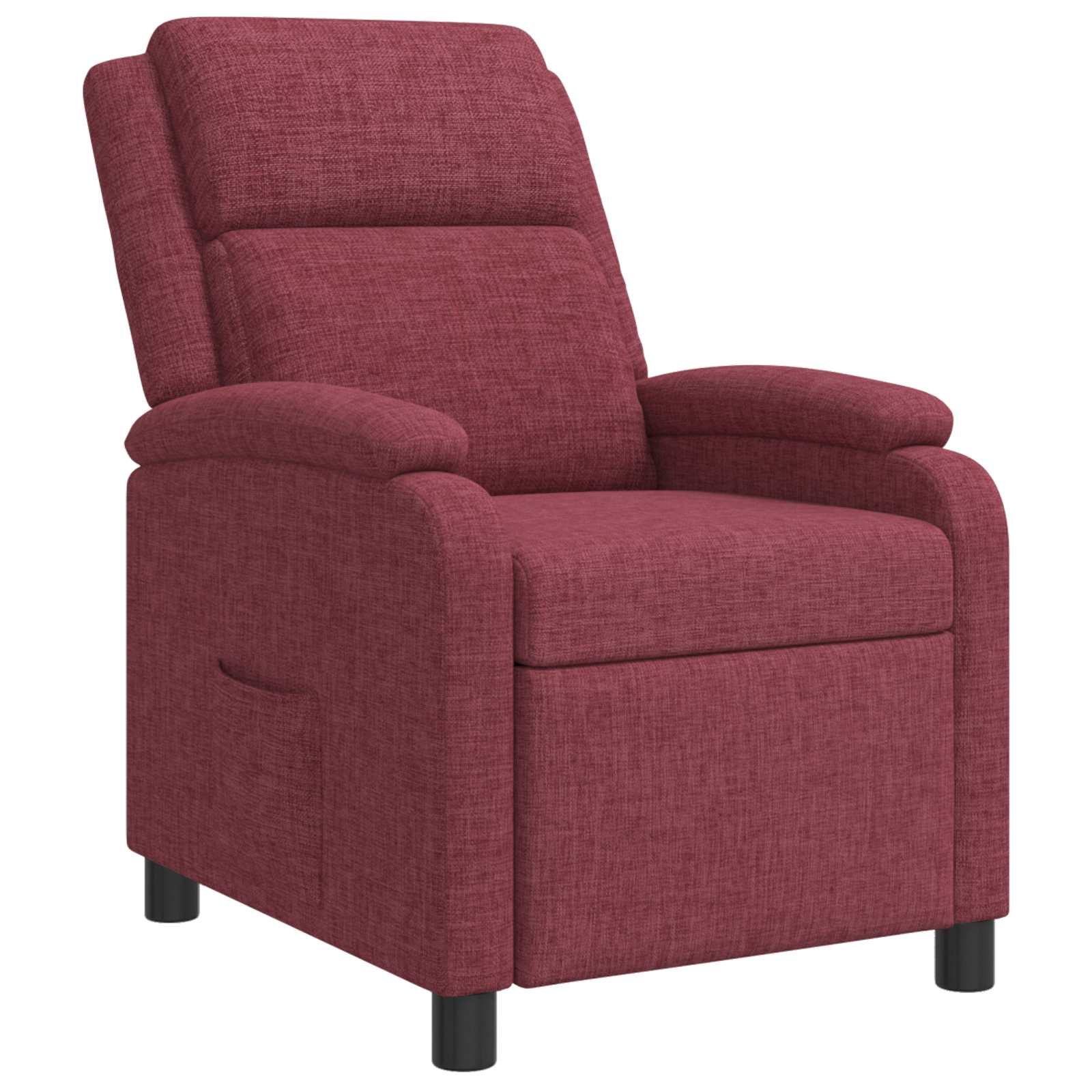 vidaXL Fotel recliner Czerwone wino tkanina