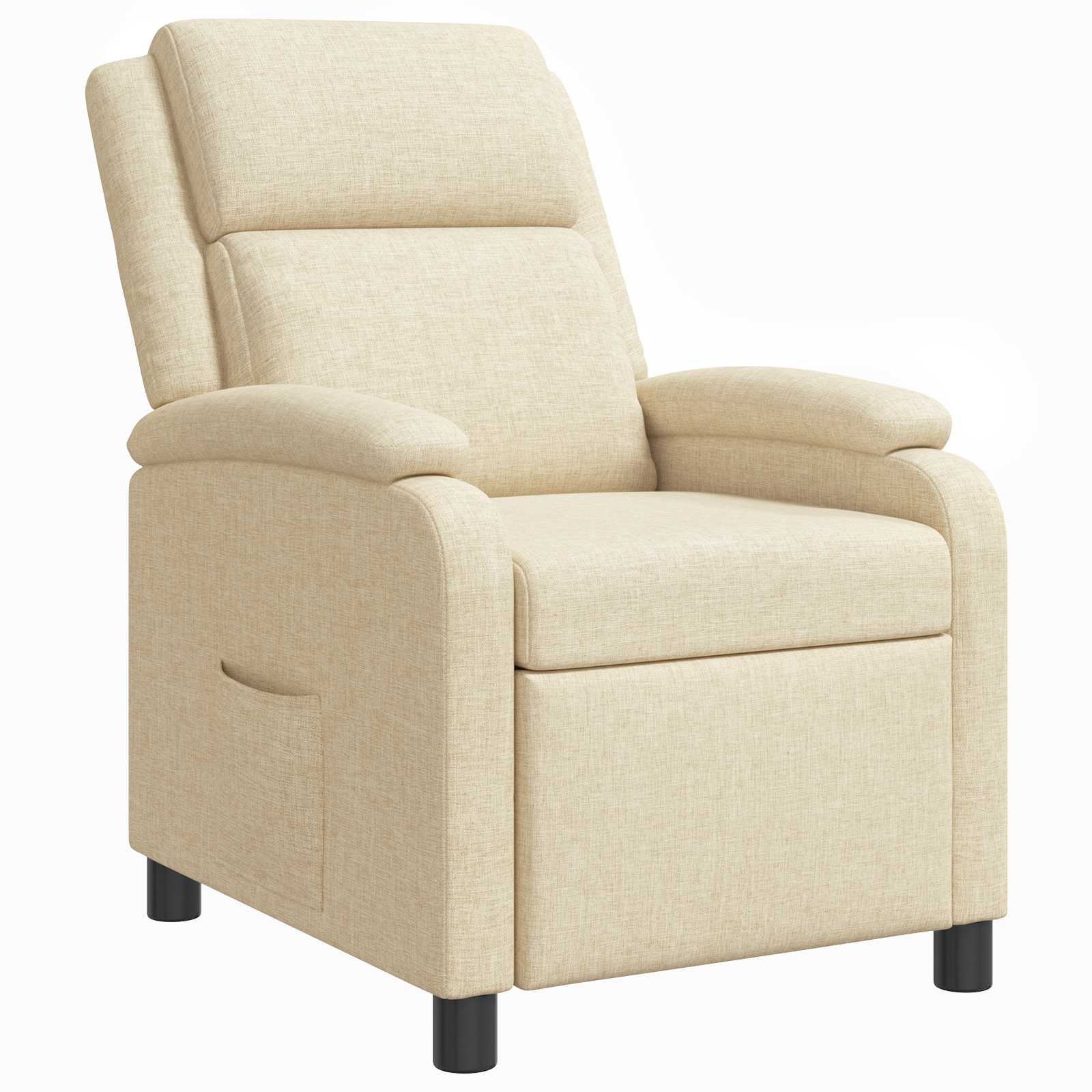 vidaXL Fotel recliner kremowy tkanina
