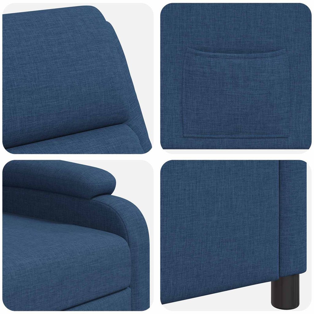 vidaXL Fotel recliner niebieski tkanina