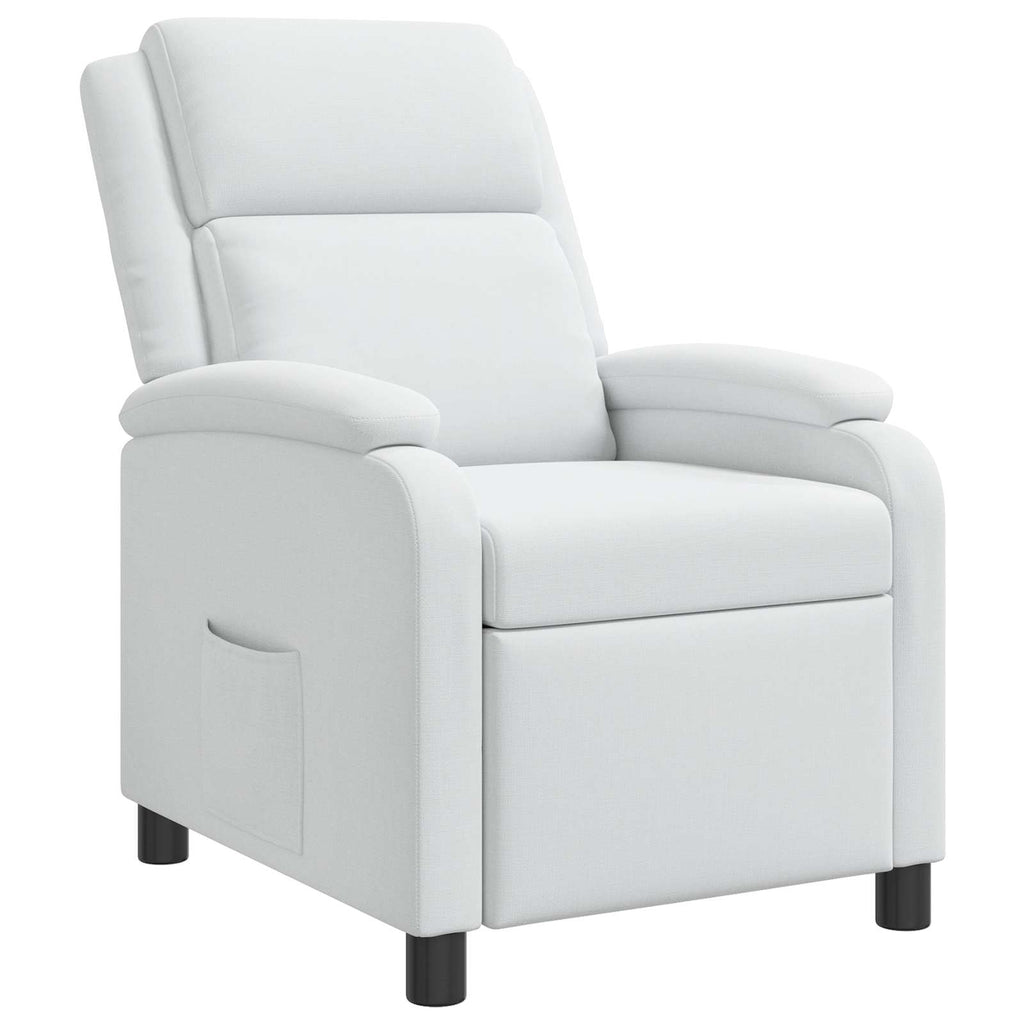 vidaXL Fotel recliner Biały tkanina