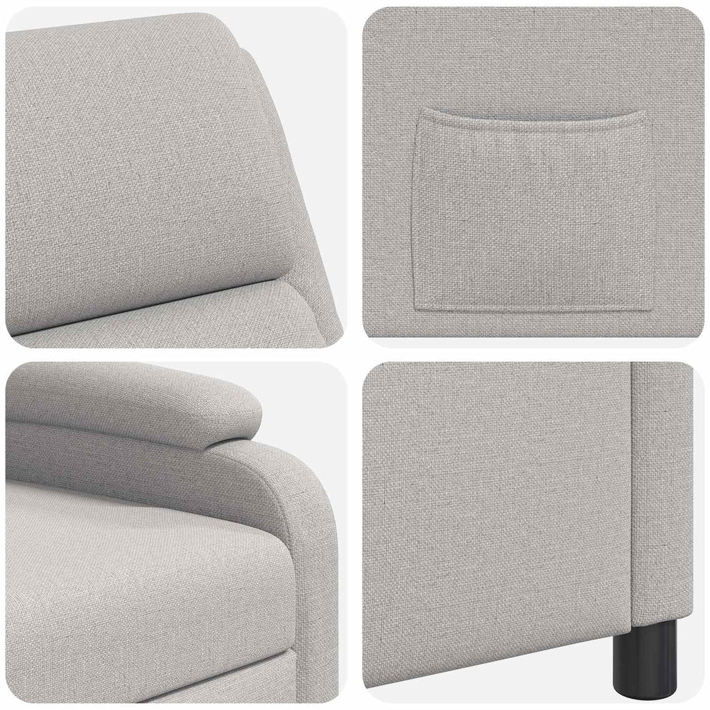 vidaXL Fotel recliner Szary chmur tkanina