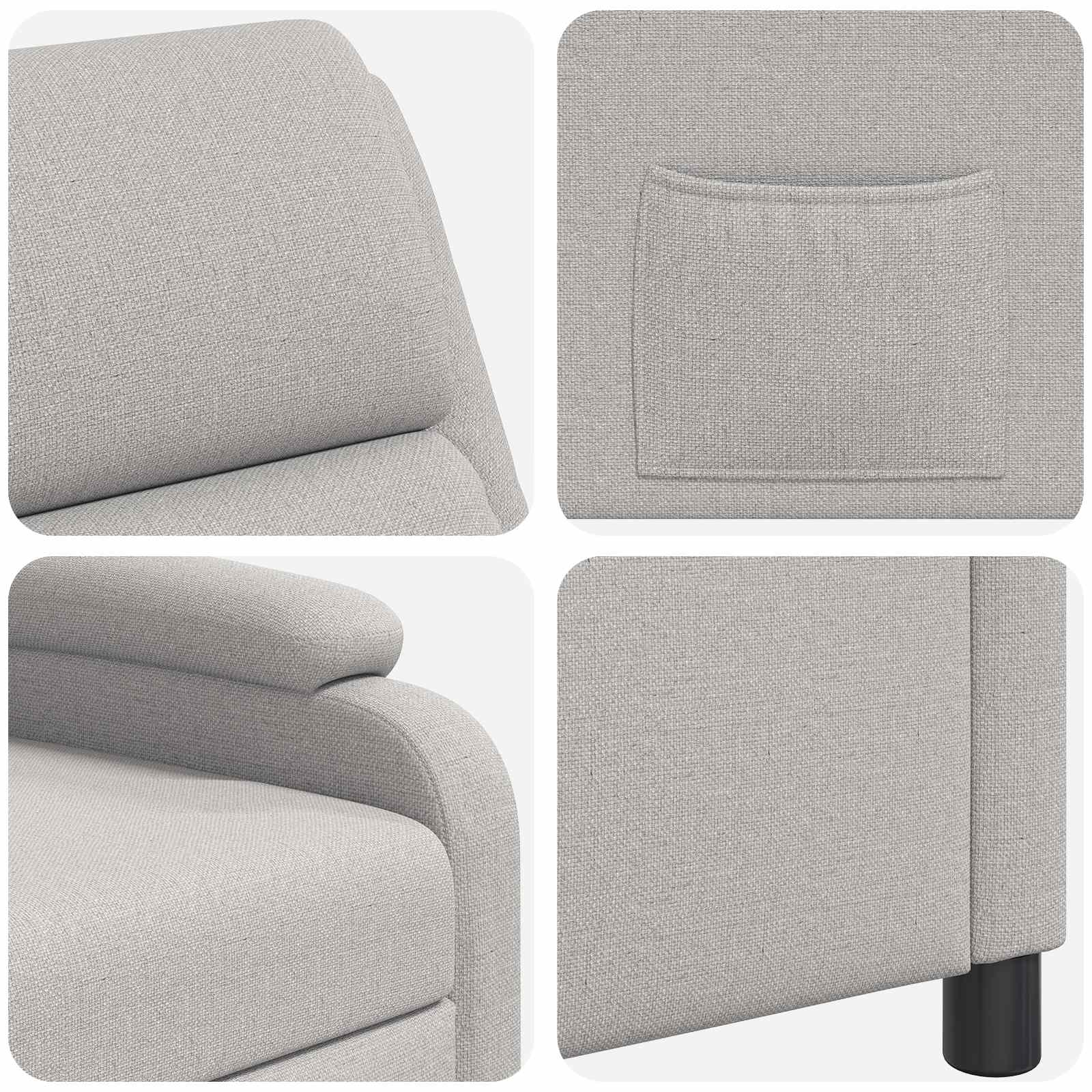 vidaXL Fotel recliner Szary chmur tkanina