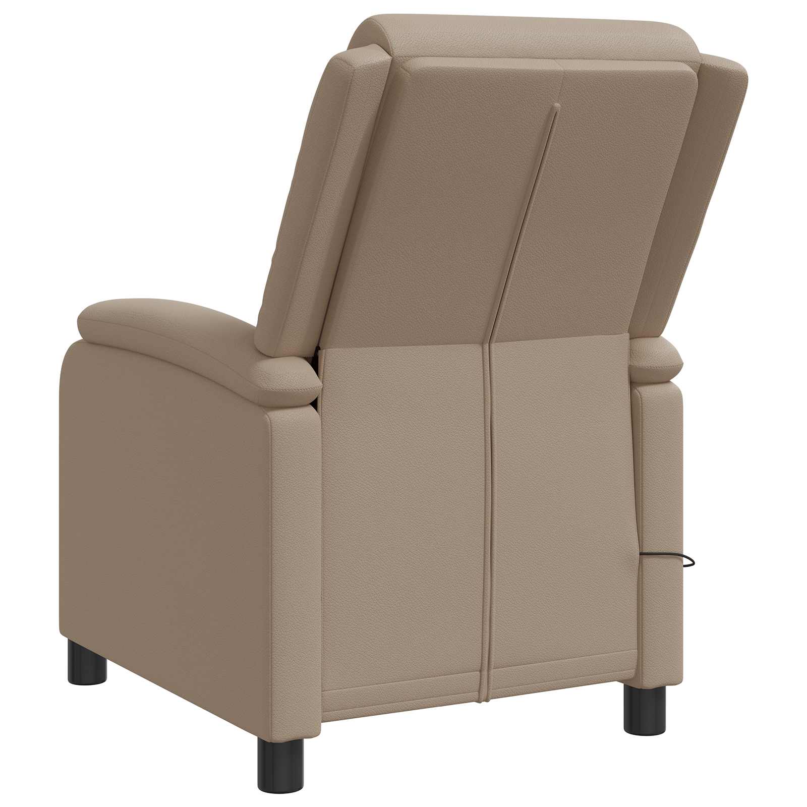 vidaXL Fotel masujący Cappuccino Ekoskóra