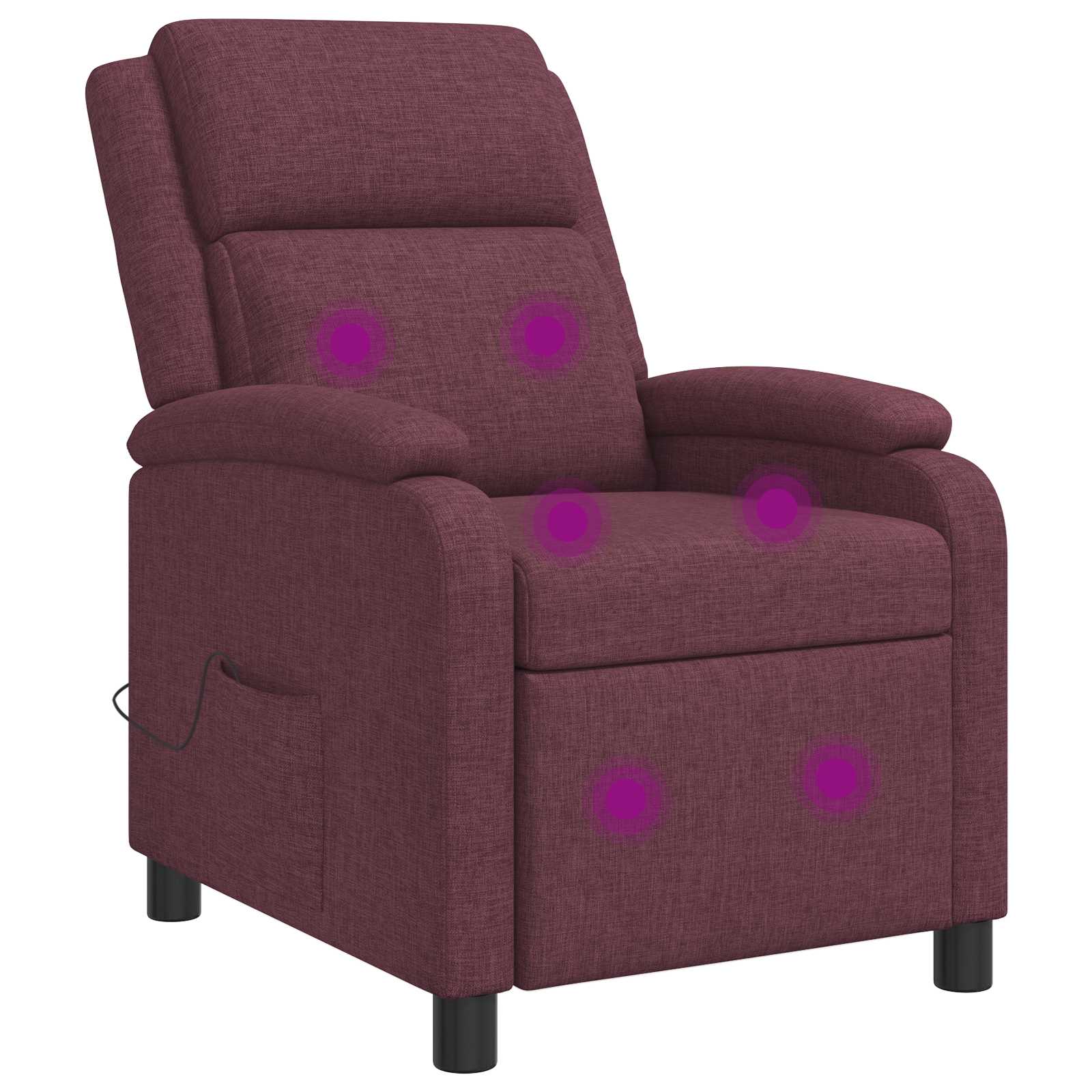 vidaXL Fotel masujący Fioletowy tkanina