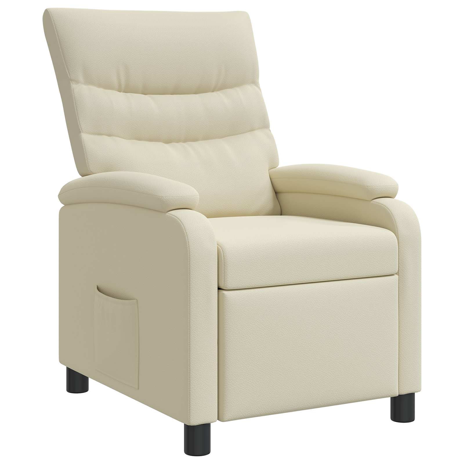 vidaXL Fotel recliner kremowy Ekoskóra