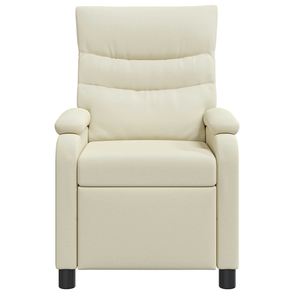 vidaXL Fotel recliner kremowy Ekoskóra