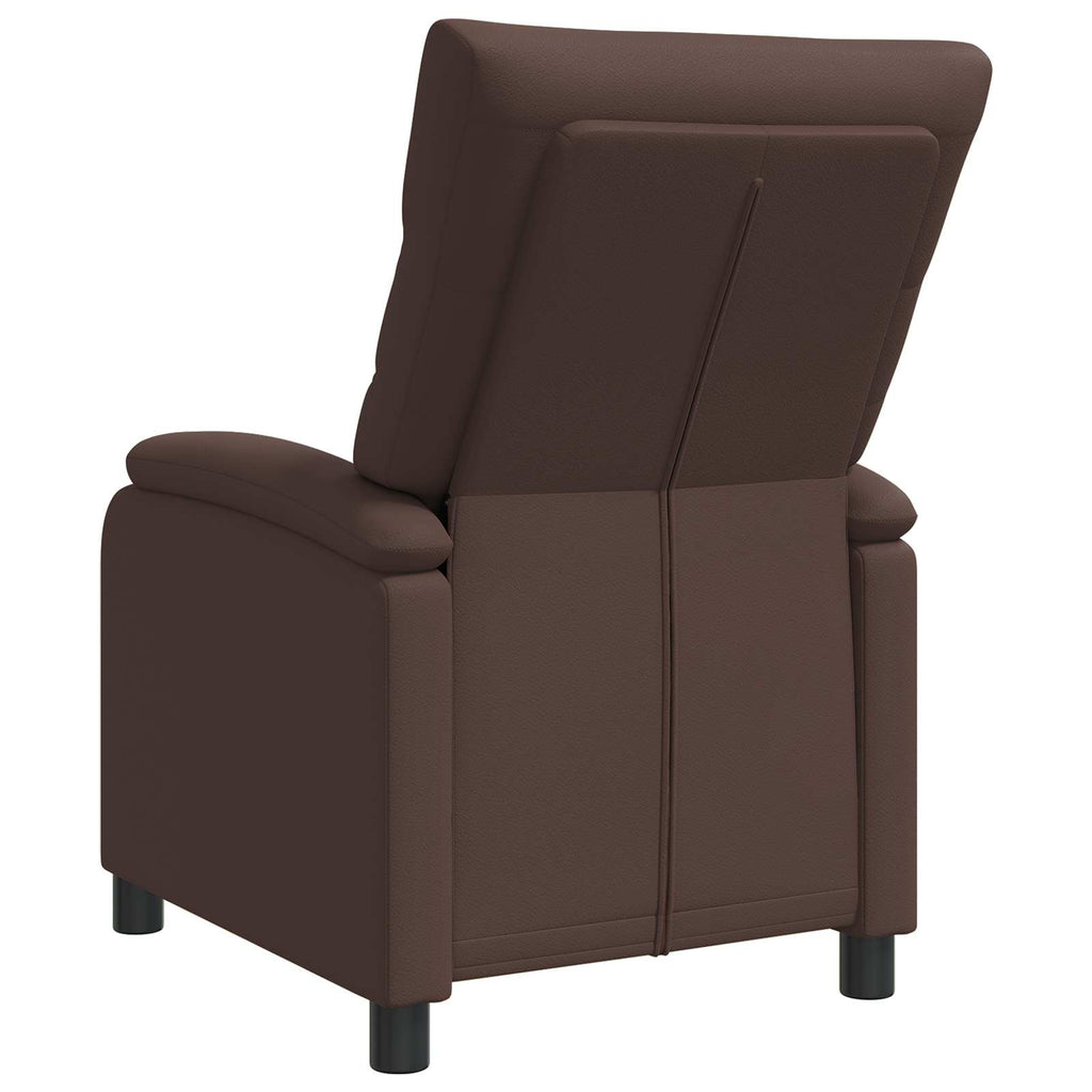 vidaXL Fotel recliner brązowy Ekoskóra