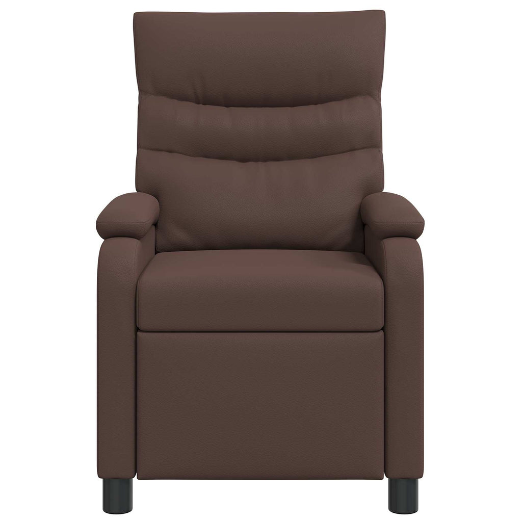 vidaXL Fotel recliner brązowy Ekoskóra