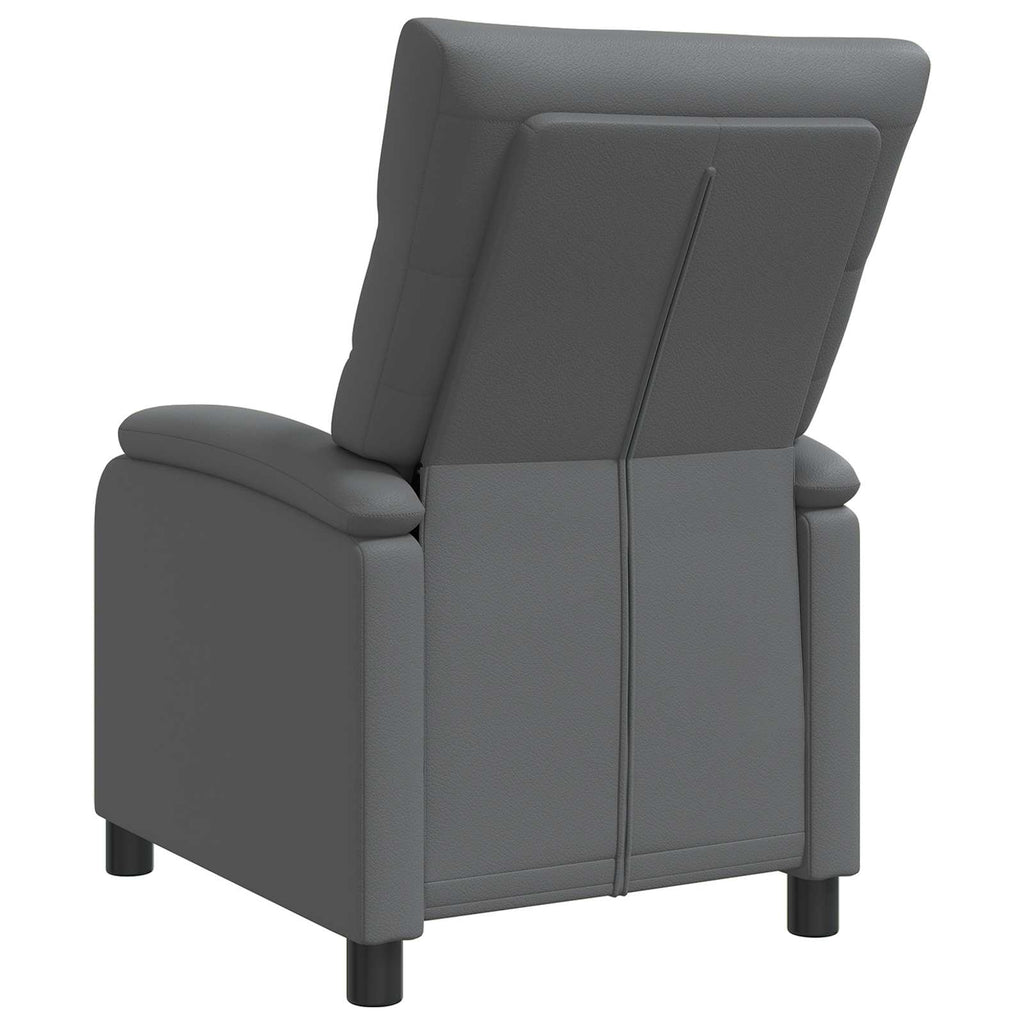 vidaXL Fotel recliner Szary Ekoskóra