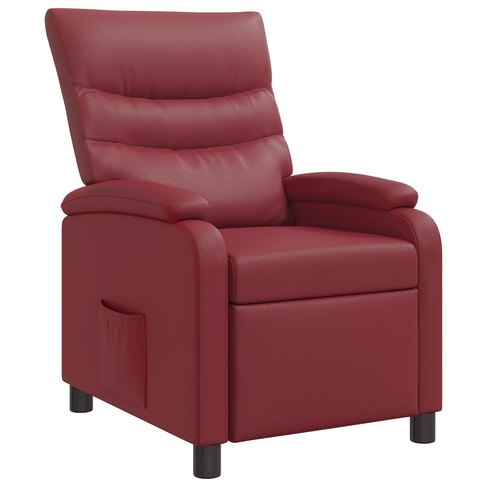 vidaXL Fotel recliner Czerwone wino Ekoskóra