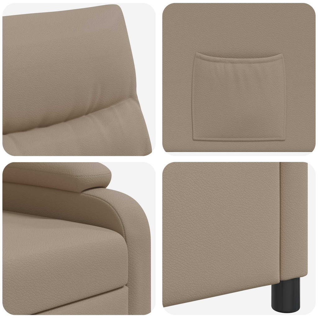 vidaXL Fotel recliner Cappuccino Ekoskóra