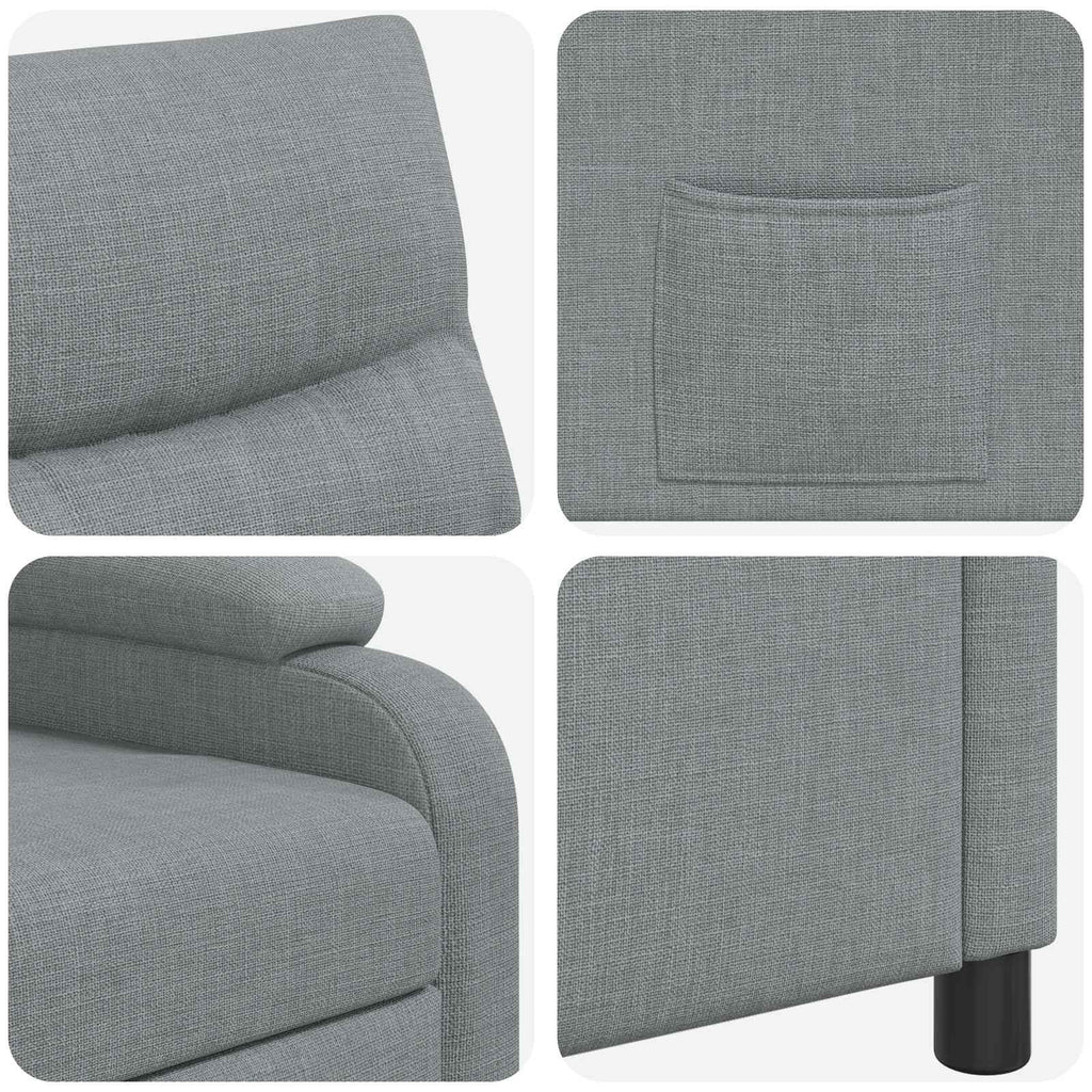 vidaXL Fotel recliner jasnoszary tkanina