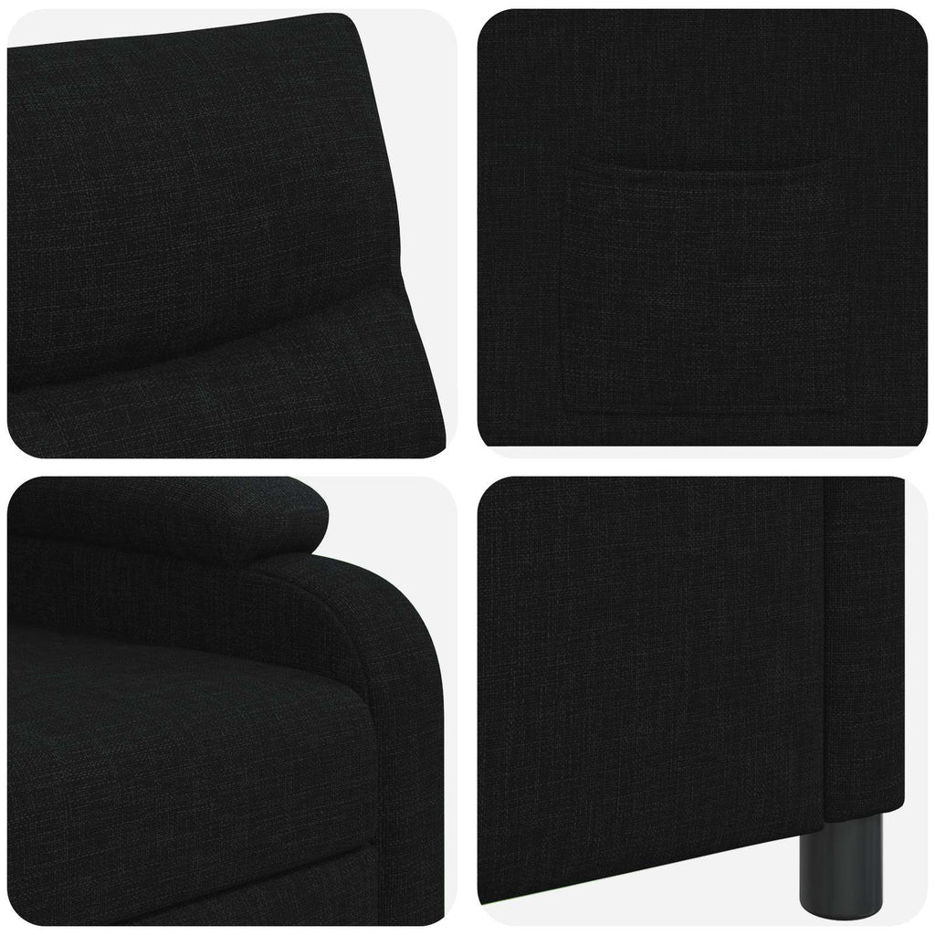 vidaXL Fotel recliner Czarny tkanina