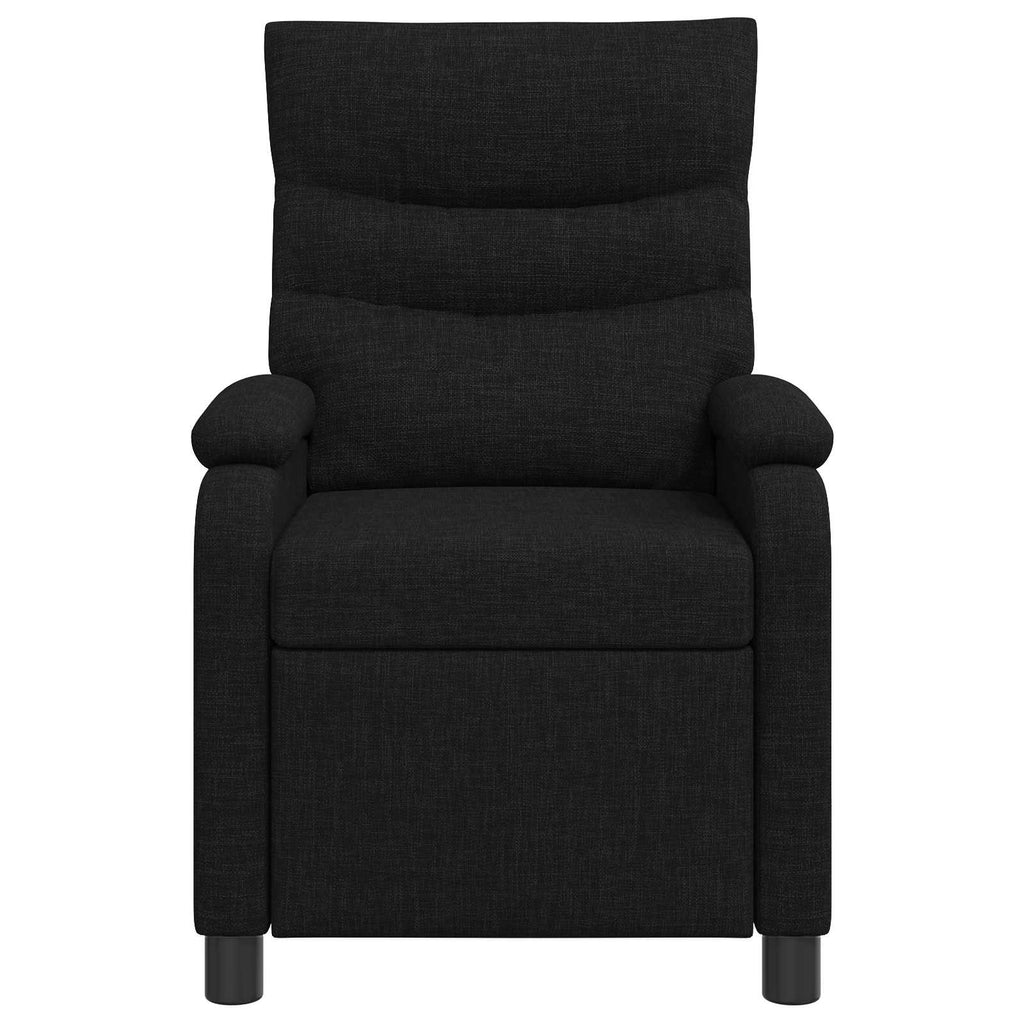 vidaXL Fotel recliner Czarny tkanina